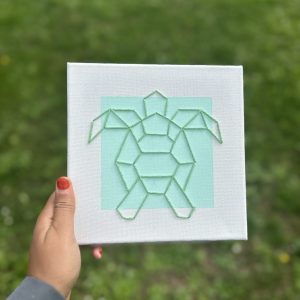 Toile Origami Animaux - 20x20 cm