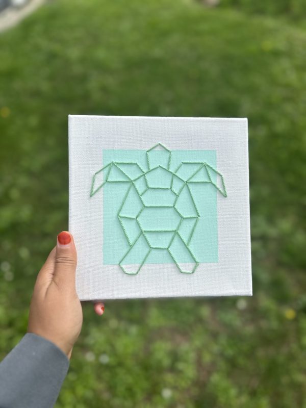 Toile Origami Animaux - 20x20 cm